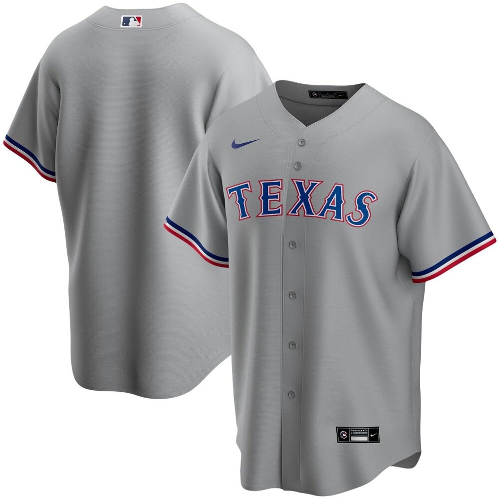 Men's Nike Texas Rangers Gray Road Replica Team Jersey
